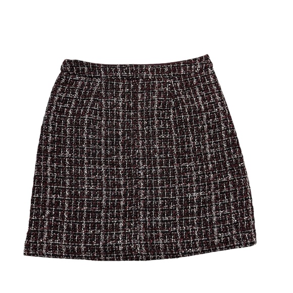 LOFT Burgundy Cabernet  A-Line Mini Skirt - Picture 2 of 6